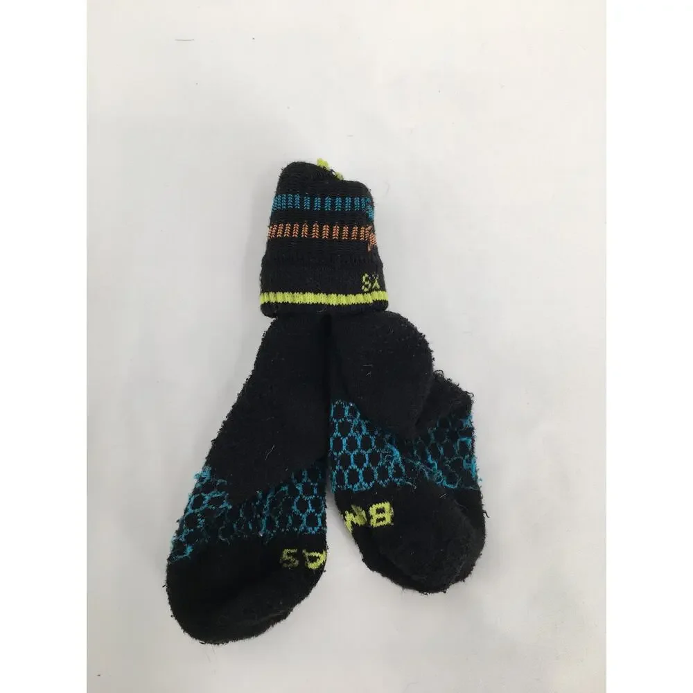 Bombas Kids Calf Socks Black Blue Orange Yellow Honeycomb Bee Print XS 2-8